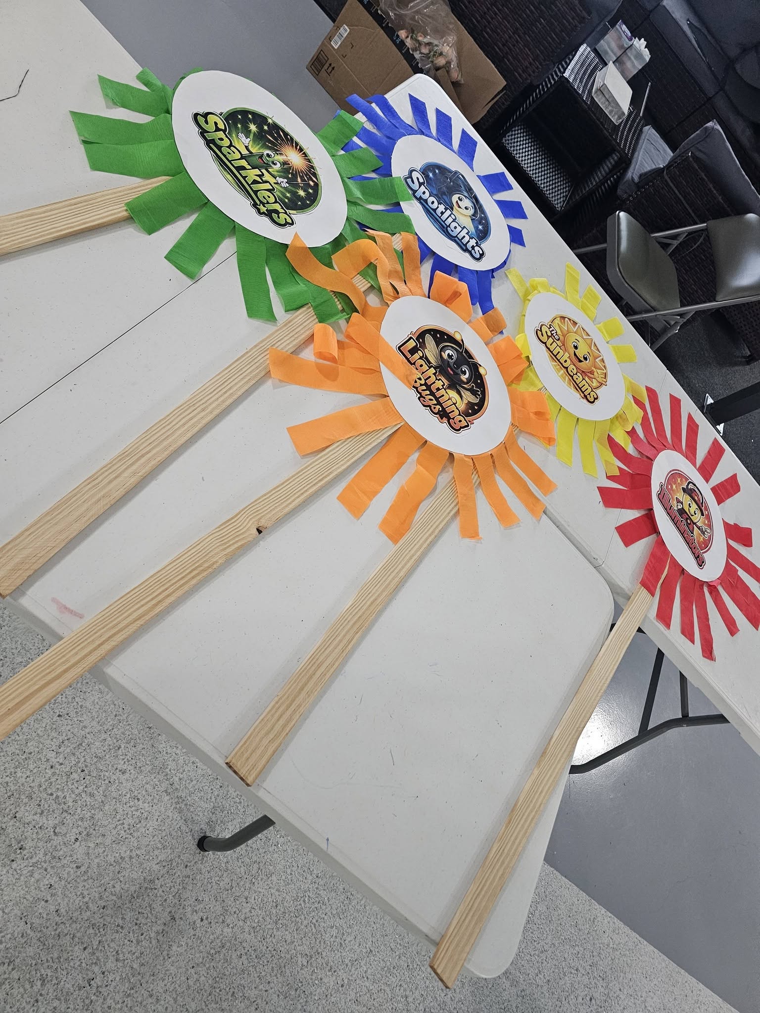 Printed class flag stick examples for VBS